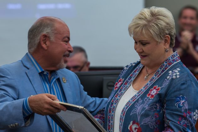 Bryan City Council bestowed Mary Lynne Stratta with the honorary title of City Secretary Emeritus