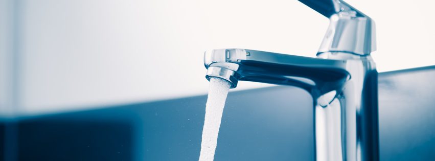 running tap water