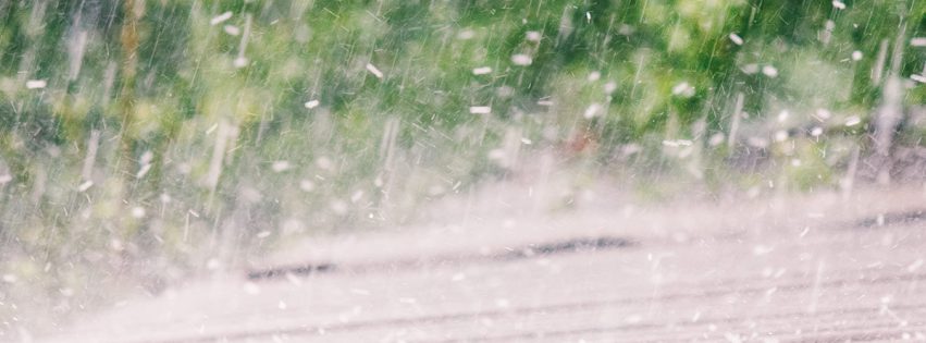 hail raining down on a rooftop