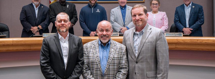 Texas City Management Association’s (TCMA) 2025 Lifetime Achievement Award winners Joey Dunn and Brad Stafford